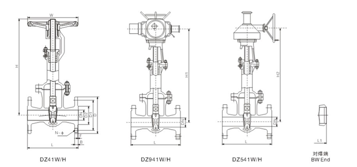 低温闸阀结构图 低温闸阀结构图