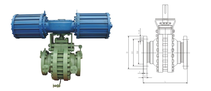 对分式球阀产品结构图 对分式球阀产品结构图
